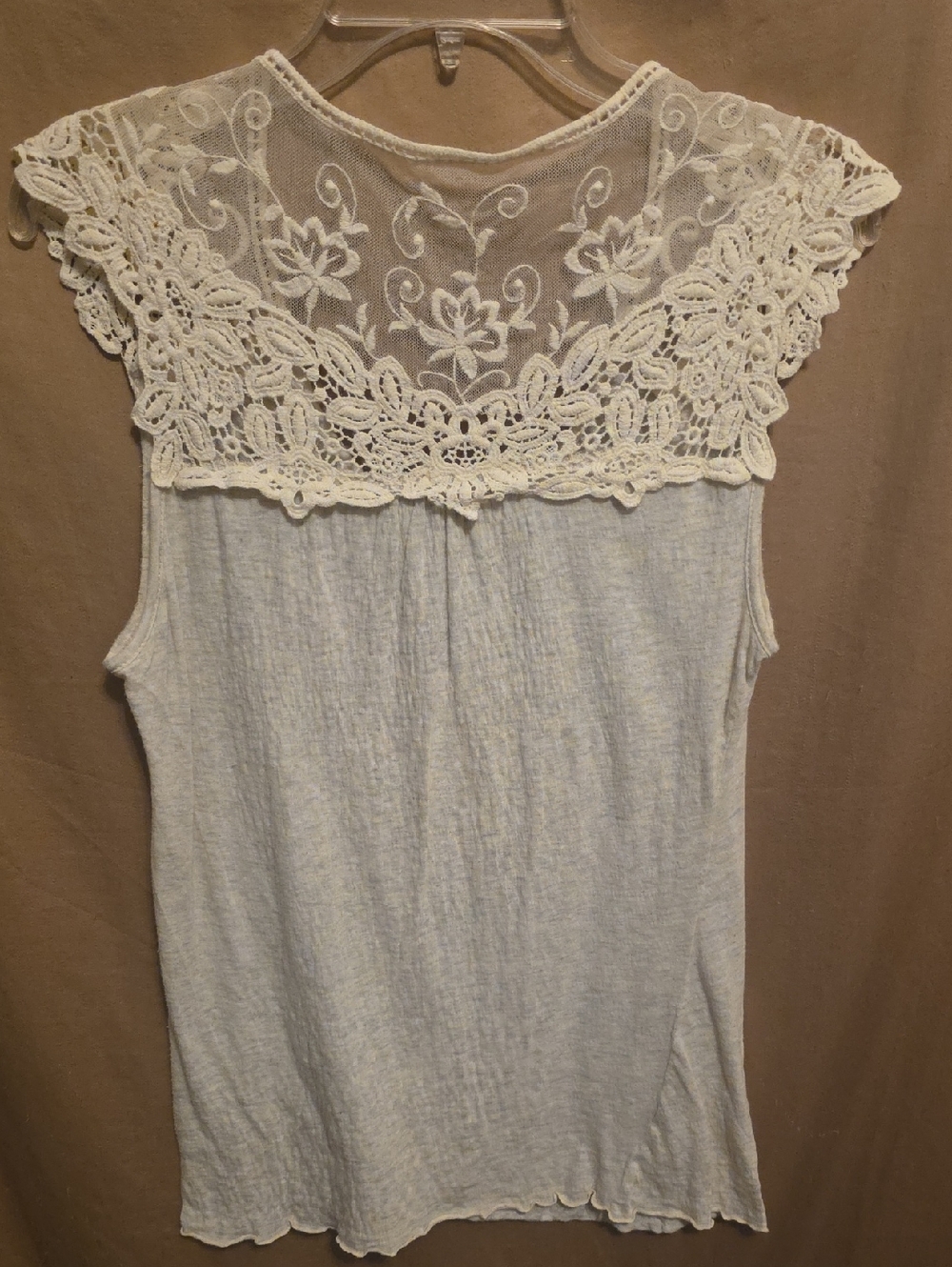 Ladies' Tank with Lace L - Picture 3 of 3